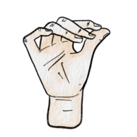 Watercolor various hand gestures png