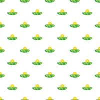 Field and sun pattern, cartoon style vector