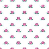 Lotus flower pattern, cartoon style vector