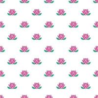 Lotus flower pattern, cartoon style vector