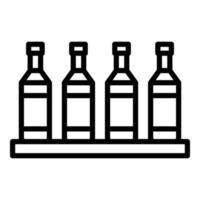 Bar wine bottle icon outline vector. Cabinet shelf vector