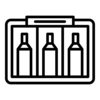 Cellar wine bottle icon outline vector. Wood bar vector