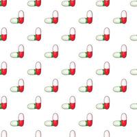 Medicinal capsules pattern, cartoon style vector