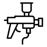 vector de contorno de icono de pistola de pulverización de coche. auto cuerpo