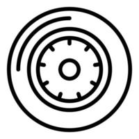 vector de contorno de icono de rueda de aluminio. llanta