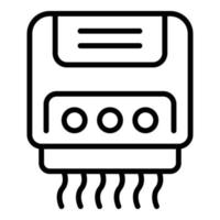 vector de contorno de icono de secador de manos eléctrico. secar al aire