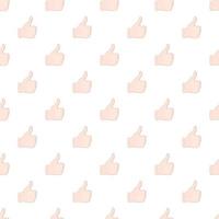 Hand with thumb up pattern, cartoon style vector