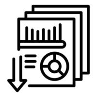 Download data icon outline vector. Graph research vector