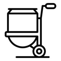 Cart mixer icon outline vector. Concrete cement vector