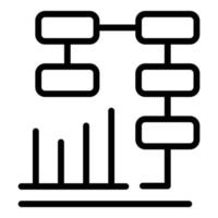 vector de esquema de icono de gráfico de esquema. gráfico de datos