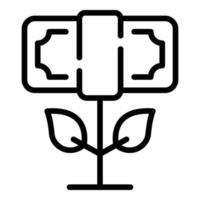 Money grow plant icon outline vector. Finance business vector