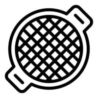 Grill net icon outline vector. Bbq steak vector