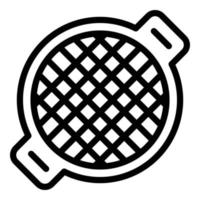 Grill net icon outline vector. Bbq steak vector