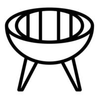 Grill pot icon outline vector. Cook picnic vector