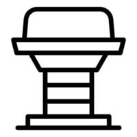 Grill stand icon outline vector. Bbq meat vector