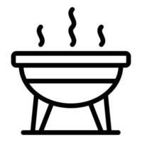 Barbeque grill icon outline vector. Cook picnic vector