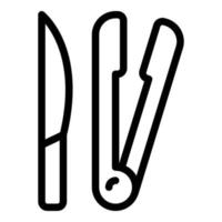 Grill tools icon outline vector. Fire bbq vector