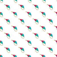 Flying kite pattern, cartoon style vector