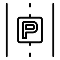 vector de contorno de icono de carretera de estacionamiento. estacionamiento