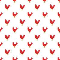 Chicken pattern, cartoon style vector