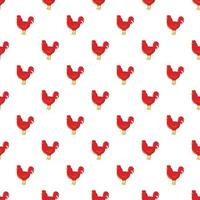 Chicken pattern, cartoon style vector