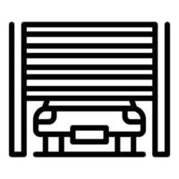 Open car garage icon outline vector. Place park vector