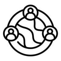 Global conference icon outline vector. Online group vector