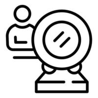 Conference web camera icon outline vector. Computer office vector