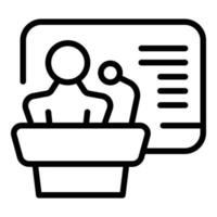 Online speaker icon outline vector. Group video vector