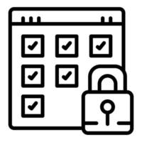 Locked online data icon outline vector. School education vector