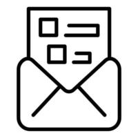 Mail exam icon outline vector. Online test vector