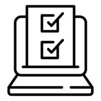 Test online exam icon outline vector. School quiz vector