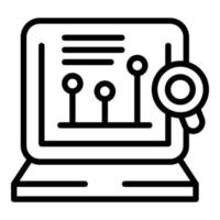 Data research icon outline vector. Study case vector