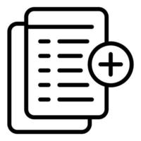 Plus study case icon outline vector. Business research vector