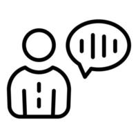 Group speaker icon outline vector. Online communication vector