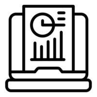 Report data icon outline vector. Business graph vector