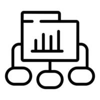 Data graph icon outline vector. Business chart vector