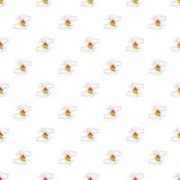 House in hands pattern, cartoon style vector