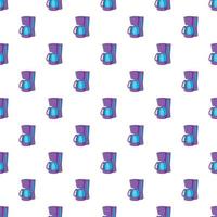 Coffee maker pattern, cartoon style vector