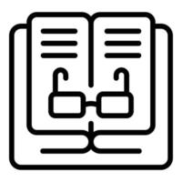 Reading book icon outline vector. Study case vector