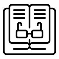 vector de contorno de icono de libro de lectura. caso de estudio