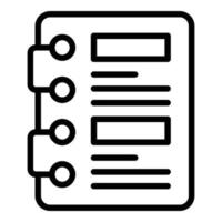 Notebook study icon outline vector. Case research vector