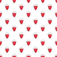 Fire bucket pattern, cartoon style vector