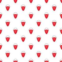 Fire bucket pattern, cartoon style vector