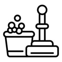 Cleaning mop bucket icon outline vector. Home service vector