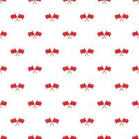 Crossed flags of China pattern, cartoon style vector