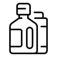 vector de contorno de icono de botella de limpiador. Servicio a domicilio