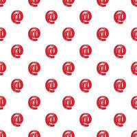 Red email sign pattern, cartoon style vector