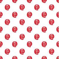 Red email sign pattern, cartoon style vector