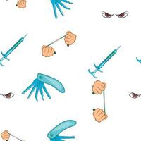 Crime elements pattern, cartoon style vector